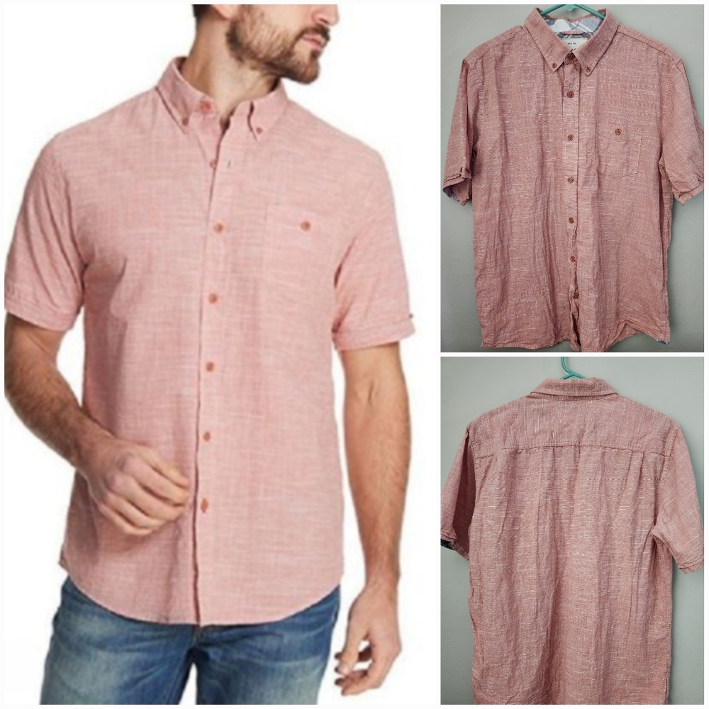 Weatherproof Vintage Men's Light Red Button Down Shirt